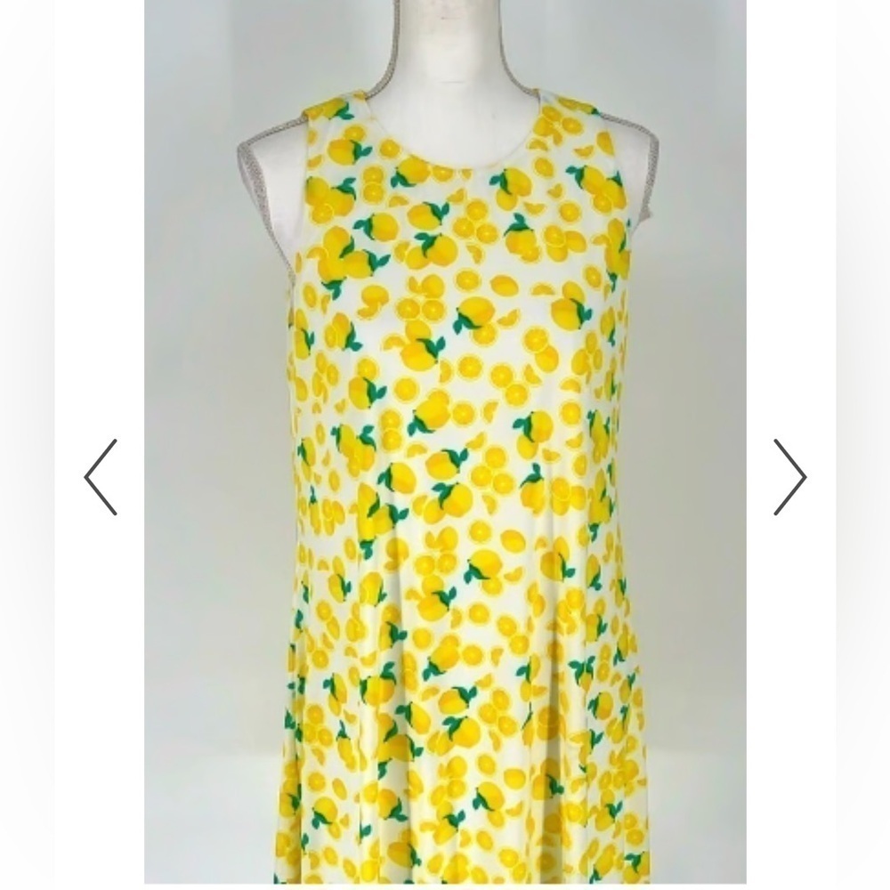 PAPPAGALLO Gwen Live Gives You Lemons A-Line Dress Yellow and Green Size Medium - Picture 2 of 4